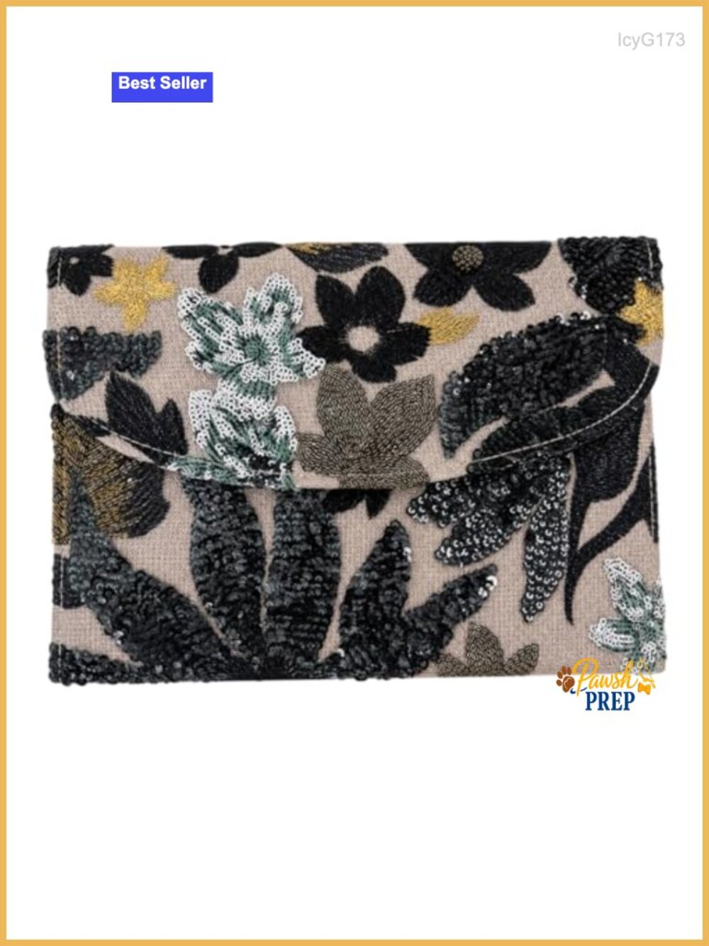 Embroidered Clutch Purse Women Floral Sequin Evening Bag Wedding Guest Handbags